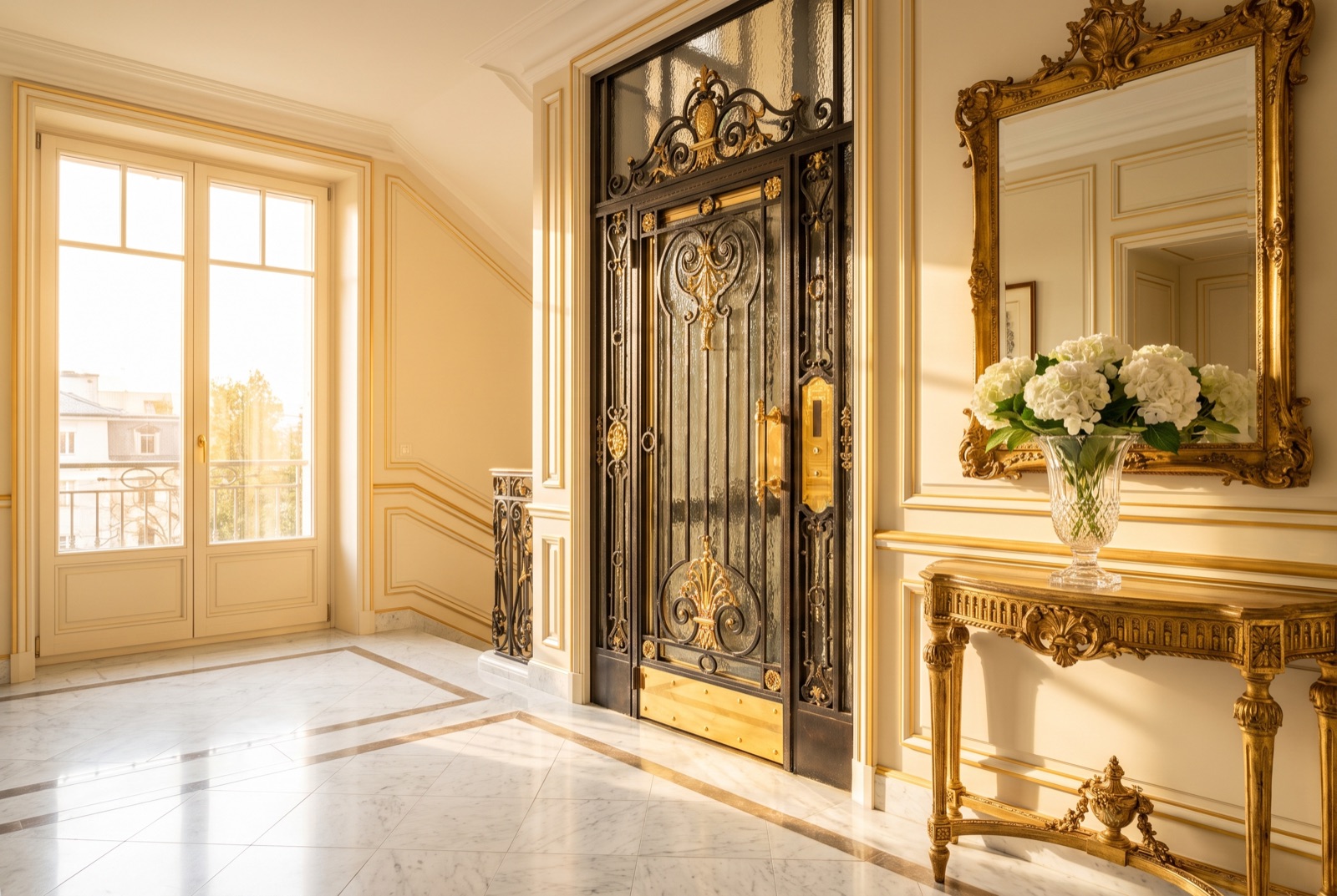 Ascenseur d'immeuble classique à Genève entretenu par Claire et Net