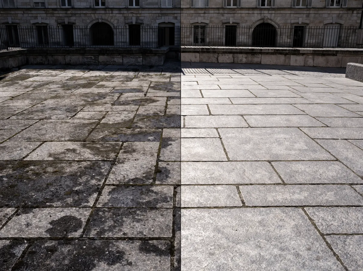 Façade : avant et après nettoyage